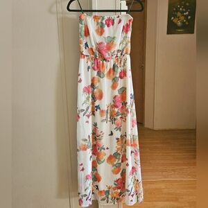 Forever 21 Floral Maxi Strapless Dress